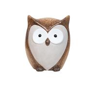 Heitmann Deco Figurine de Hibou en céramique - Décoration d'automne en Marron/Beige - Environ 21,5 cm - Hibou décoratif pour Rebord de fenêtre, étagère et Table
