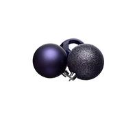 HEITMANN DECO Lot de 18 Boules pour Sapin de Noël - Violet - Brillantes - Diamètre : Environ 6 cm