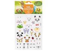 Heitmann Eierfarben - 2 feuilles d'autocollants visages d'animaux