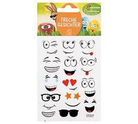 Heitmann Eierfarben - 2 feuilles de stickers visages coquins