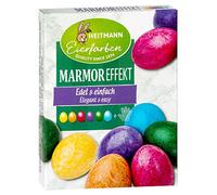 Heitmann Eierfarben - Effet marbre - 6 couleurs d'œufs liquides 1017216 Jaune/Rouge/Violet/Vert/Orange/Bleu 30 ml