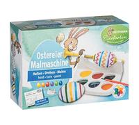 Heitmann Eierfarben - Machine à colorier pour œufs de Pâques - 5 couleurs liquides en jaune, rouge, violet, vert et bleu + livre de coloriage