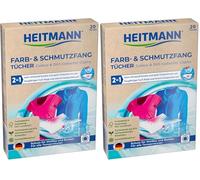 HEITMANN Lingettes anti-taches et anti-salissures, double protection active contre la décoloration et le grisonnement, certifiées FSC, sans fibres plastiques, 1 x 20 pièces (Lot de 2)