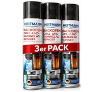 HEITMANN Nettoyant pour four, barbecue et verre de cheminée : mousse active pour la saleté tenace - Nettoyant pour cheminée - Bonne adhérence - Lot de 3