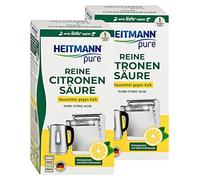 HEITMANN pure Poudre acide citrique: Détratant écologique, produit ménager spécial cuisine & salle de bain (2x 350g)