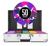 HEITOK Jeu de poker 1000 jetons avec dénominations, 11,5 g, lot de jetons de casino numérotés, 2 jeux avec étui compact en aluminium pour Texas Hold'em, Blackjack