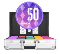 HEITOK Jeu de poker avec jetons numérotés, 1000 jetons de casino lestés, 11,5 g, 2 jeux avec étui de poker étanche pour jeux Texas Holdem et Blackjack