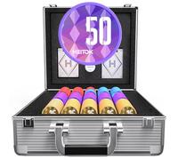 HEITOK Jeu de poker avec jetons numérotés, 600 jetons de casino lestés, 11,5 g, 2 jeux avec étui de poker étanche pour jeux Texas Holdem et Blackjack