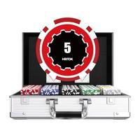 HEITOK Kit de Poker de Casino avec jetons numérotés - 1000 pièces - pour Jeu de Cartes - 11,5 g - avec Cartes de Jeu - Étanche - pour Le Texas Hold'em, Le Blackjack Gambling, Le Club de Cartes ou Les