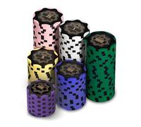 HEITOK Lot de 100 jetons de poker en argile avec numéro pour Texas Hold'em, poids professionnel de 14 g et jeu de poker blackjack de casino, jeu de casino pour adultes