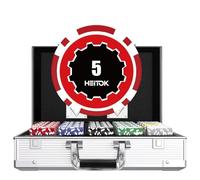 HEITOK Mallette Poker 1000 Jetons Numérotés 11.5g Fer Jeu de Poker Casino