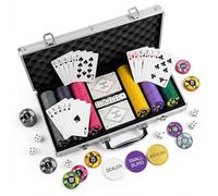 HEITOK Mallette Poker 300 Jetons 11,5g Lourds - Set Professionnel avec Jetons Numérotés ABS Métal, Valise Aluminium, Cartes, Bouton Dealer pour Texas Hold'em, Soirées Casino Adultes