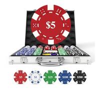 HEITOK Mallette Poker 500 Jetons Numérotés 11,5g Poids Lourd - Set Complet avec Coffret Aluminium Renforcé, 2 Jeux de Cartes et Boutons - Kit Professionnel Texas Holdem et Blackjack pour Adultes