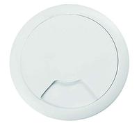 Heitronic Prise de passage de câble blanche, EAN : 4002940435870, accessoires d'installation électrique, 33,5 mm x 33,5 mm x 23 mm, LED, 3 W, fonctionne sur piles, 2 piles alcalines incluses