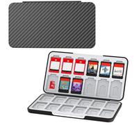 HEIYING Étui pour Carte de Jeu pour Nintendo Switch 2/Switch OLED&Lite,Étui pour Carte Mémoire en Fibre de Carbone avec 24 Emplacements pour Cartes de Jeu et 24 Emplacements pour Cartes Micro SD