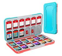 HEIYING Rangement Jeux Switch pour Nintendo Switch 2/Lite/OLED,Support de Stockage de Mémoire en Design en Fibre de Carbone avec 24 Fentes Carte Jeu et 24 Fentes Carte Micro SD