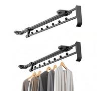 HEIYUET Lot de 2 Tringles Penderie Escamotable de 40 cm, Extractible Porte Pantalon Coulissant, Extensible jusqu'à 71,5 cm, pour Les Armoires et Les Zones de Rangement, Noir