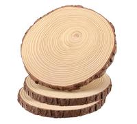 HEIYUET Lot de 3 Pièces Disques de Bois Brut Naturel, Rondin de Bois sans Trou Diamètre 23 à 25 cm, Convient pour Decoration Noel, Marque Place Mariage, Loisirs Créatifs, travaux manuels