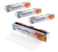 HEIYUET Lot de 4 films alimentaires de 28 cm x 100 m avec distributeur et coupe, film alimentaire transparent pour cuisine, restauration, emballage alimentaire
