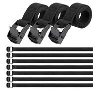 Hejo 10 PCS 65 CM Sangle Porte-Velo, Sangle Cliquet avec Boucles à Came Alliage Antirouille Réglable à Dégagement Rapide Sangle Arrimage pour Transport de Vélo Moto Bagage, Noir