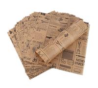 Hejo 100 Papier Emballage Alimentaire, Papiers Anti Graisse Alimentaire, Papier Journal Alimentaire, Idéal pour Pain Sandwich Hamburger Frites Emballage de Cadeaux Pâtisserie (25x25cm)