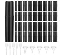 Hejo 100 Pièces Vaporisateur Parfum Rechargeable, 2ml Mini Echantillon Parfum Vide Portable, Vaporisateur Voyage Réutilisable avec Pipettes et Entonnoir pour Voyage et Vacances(Noir)