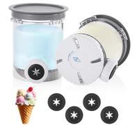 Hejo 2 Pièces Pot pour Ninja Ice Cream Swirl, 480 ML Récipient pour ninja Creami pour NC700 NC701, Bacs À Crème Glacée avec Couvercle Et Cuillère, Accessoires pour Ninja Ice Cream Swirl