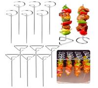 Hejo 20 Pièces Pique a Brochette, 10CM Pic Brochette en Acier Inoxydable Réutilisable, Pic a Brochette pour Friteuse à Air et Four, Brochettes pour Barbecue, Viande, légumes