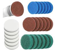 Hejo 24 Pièces Tampon de Nettoyage pour Brosse de Nettoyage Électrique, Tampon de Nettoyage Compatible Bosch Home/Garden 6033, Brosse de Nettoyage Universelle(4 Types Tête de Brosse)