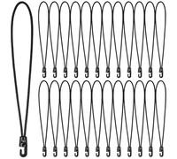 Hejo 25 Pièces Tendeurs Elastique avec Crochets, 25cm Sandow Elastique Réutilisables, Tendeur Bache Portable Durable, Crochet Elastiques Courtes pour la Maison, Promenades, Camp (Noir)