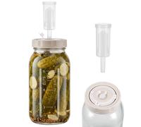 Hejo 2L Bocal de Fermentation avec Sas à Air et Couvercles à Vis, Seau de Fermentation avec échelle de Temps Réglable, Récipient à Kimchi, Kit de Fermentations pour Kimchi, Choucroute, Kombucha, Corni
