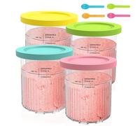 Hejo 4 Pièces Pot pour Ninja Creamy Deluxe, 680 ML Récipient pour ninja Creami pour NC500 NC501, Bacs À Crème Glacée avec Couvercle Et Cuillère, Accessoires pour Ninja Ice Creami
