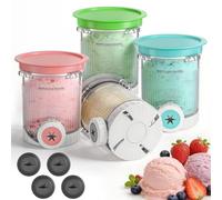 Hejo 4 Pièces Pot pour Ninja Ice Cream Swirl, 480 ML Récipient pour Ninja Creami pour NC700 NC701, Bacs À Crème Glacée avec Couvercle Et Cuillère, Accessoires pour Ice Cream Swirl