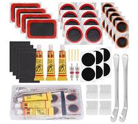 Hejo 48PCS Kit de Réparation de Crevaison, 22PCS Rattrapage de Pneu avec 6PCS Rattrapage de Vélo Auto-adhésif, 12PCS Autres Outils Kit Reparation Velo, Kit Reparation Pneu Velo
