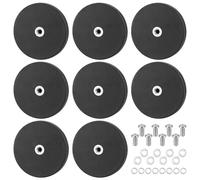 Hejo 8 Pièces Aimant Puissant Caoutchouc, Aimant Neodyme Diamètre 43mm, Aimant Placo Force d'adhérence 15 kg, Aimant Puissant Plat, Aimant Rond pour Appareil Photo Automobile Lampes Equipement