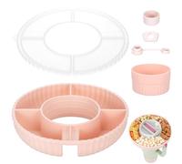 Hejo Accessoire pour Stanley Cup avec Coupe à Goûter, Assiette à Goûter en Silicone avec Couvercle pour Paille et Accessoire Anti-fuite, Snack Tray Compatible avec Stanley Cup(Rose)