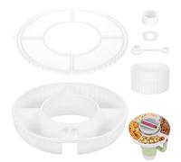 Hejo Accessoire pour Stanley Cup avec Coupe à Goûter, Assiette à Goûter en Silicone avec Couvercle pour Paille et Accessoire Anti-fuite, Snack Tray Compatible avec Stanley Cup(Blanc)
