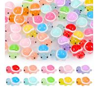 Hejo Lot de 50 Mini Petites Tortues Lumineuses en Résine, Miniature Figurine Turtles- Bricolage Multicolores de Petits Tortue en Résine pour Décoration de la Maison, Jardin et Fête (10 Couleurs)