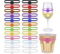 Hejo Marque Verre à vin, Marqueurs de Verre à Vin en Silicone Marque, Identifiants pour Verres de Réception, Accessoires pour le Vin, Idéaux pour la vie Quotidienne et les Fêtes