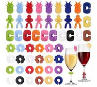 Hejo Marque Verre à vin, Marqueurs de Verre à Vin en Silicone Marque, Identifiants pour Verres de Réception, Accessoires pour le Vin, Idéaux pour la vie Quotidienne et les Fêtes