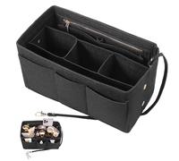 Hejo Organisateur de Sac à Main en Feutre, Sac de Rangement Interieur pour Marc Jacobs S, Bag Organizer avec Porte-clés, Organiseur Sac a Main avec Multi-Poches (Noir L)