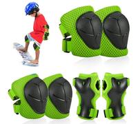 Hejo Protection Roller Skateboard Enfant, 6 en 1 Sets de Protection Enfant Velo, Coudières Genouillère Protège-Poignets, Confortable Et Facile à Installer, Protections pour Skateboard (Vert)