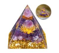 Hejo Pyramide Orgonite, Améthyste Cristal Orgone Pyramide, Fleur de Vie Cristal Orgonite Pyramide Protection, Cadeaux de Cristal, Nature Cristaux Reiki pour la Guérison des Chakras Méditation
