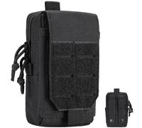 Hejo Sacoche Tactique Ceinture Homme, Pochette Ceinture Tactique, Téléphone Poche Molle, Pochette EDC, Sacoche Ceinture Multifonctionnel pour Sport, Randonnée, Camping, Voyage, Cyclisme, Pêche (Noir)