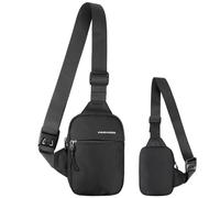 Hejo Sacs Bandoulière Homme, Sac de Poitrine Homme de Loisir, Sports Sacoche Poitrine Homme, Petit Sac de Poitrine Imperméable pour Hommes et Femmes, Sacoche Le Quotidien pour Plein Air (Noir)