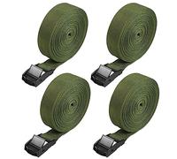 Hejo Sangle Porte-Velo, 4 PCS 5m Sangle Cliquet | Réglable à Dégagement Rapide Sangle Arrimage avec Boucles à Came Alliage Antirouille pour Transport de Vélo Moto Bagage, Vert