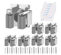 Hejo Support Balai Mural à Franges, 6 Pièces Accroche Balai Mural, à Usage Intensif, Porte Balais Mural, Range Outils de Jardin Cuisine Garage de Bain Gris