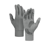 Hek090 Gants de course d'hiver légers thermiques chauds en polaire pour temps froid Gants fins noirs pour le travail, les sports de plein air, le cyclisme, la moto (gris, XXL)