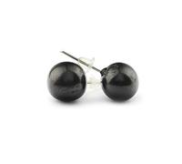 Heka Naturals Boucles D'oreilles en Pierre Shungite | Bijoux Tendance pour Femme, Boucles d'oreilles Faites à la Main, Naturelles et Hypoallergéniques, Pierre Noire Cristal Shungite