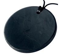 Heka Naturals Collier Pendentif en Cristaux de Shungite | Bijoux Spirituel Collier Chakra, Pierre Naturelle - Bijoux Tendance, Cristal de Roche, Pendentif Noir (Grand Cercle)